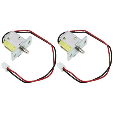 Imagem de YINETTECH 2 travas eletromagnéticas de 12 V CC para armários de arquivos, gavetas, porta elétrica, segurança, fechadura magnética compacta