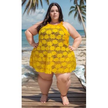 Imagem de Saida De Praia Canga BIG Plus Size VESTIDO tamanho grande arrastão fit