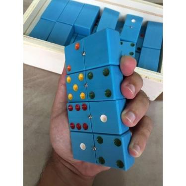 Imagem de Dominó Profissional Pvc Grande Espessura 2cm Esfera Cor Azul