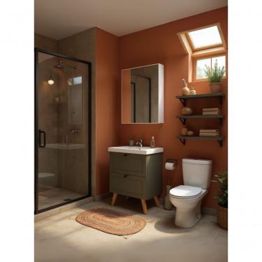 Imagem de Gabinete Para Banheiro Com Cuba E Armario 60cm Retro Mdf Verde Milano - On Móveis