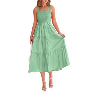 Imagem de Vestido feminino PRETTYGARDEN com blusa Midi Summer Bean Green
