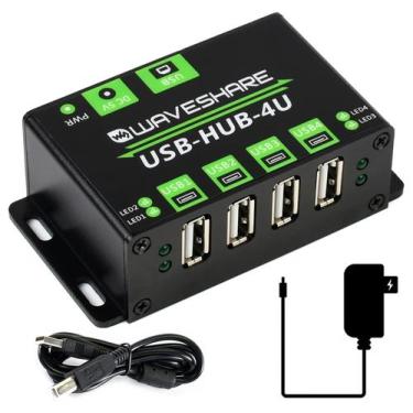Imagem de HUB USB Waveshare de nível industrial que estende 4 portas USB 2.0
