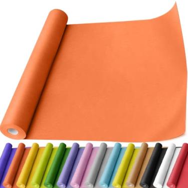 Imagem de PerkHomy Rolo de papel kraft OrangeRed 44,5 cm x 1,930 cm (63') para embrulho de buquê de flores arte pintura artesanato embalagem envio 80GSM 25 kg (laranja-vermelho, 44,5 cm x 63')