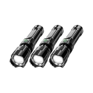 Imagem de Lanterna LED Super Potente À Prova D'Água P200 Zoom Tática Recarregáve