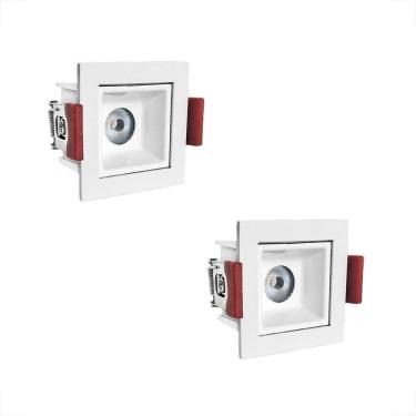 Imagem de 2 Spot Embutir Mini Led Downlight Recuado Sala 3000K Bet55