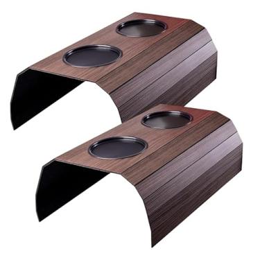 Imagem de Kit 2 Bandejas Esteira Braço Sofá Com Porta,43X32cm