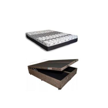 Imagem de Cama Box Baú Casal king Size + Colchão de Molas  Castor Class Macio 19
