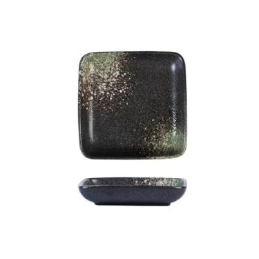 Imagem de prato de lanche Prato de tempero cerâmica para hotel, restaurante, panela quente, prato molho quadrado, sabor tigela de sopa