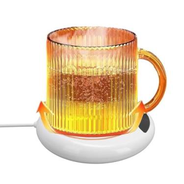 Imagem de ZJchao Smart Electric Cup Mais Quente Temperatura Ajustável Aquecimento Rápido Placa de Aquecimento de Bebidas Inteligentes Com 3 Configurações de Temperatura para o Dormitório do (Branco)