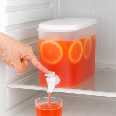 Imagem de Suqueira com Dispenser, 3 Litros, Hermética, Torneira Portátil, Branca, para Água, Suco, Chá