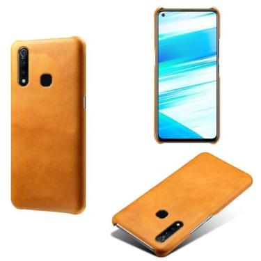 Imagem de Capa para vivo Z1 Pro,Proteção contra quedas,Casca de volta de cor sólida simples,Design de couro de imitação de plástico-Orange