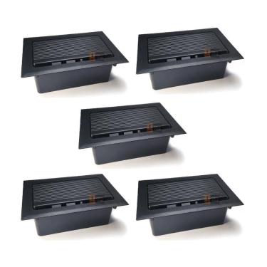 Imagem de Kit 5 Caixa Tomada Mesa Reunião Embutir Masticmol Preta Plás