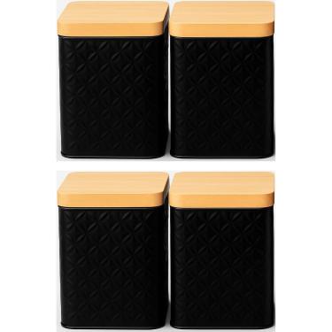 Imagem de Kit 4 Potes Organizador De Cozinha Conjunto Porta Mantimento