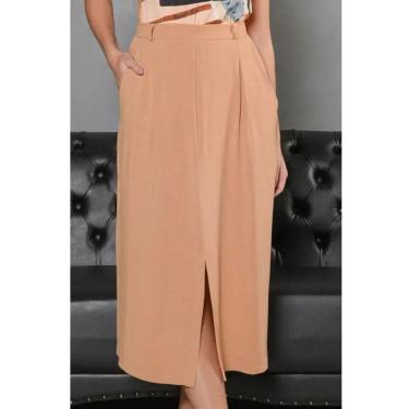 Imagem de Saia midi linho com bolso faca Miralis