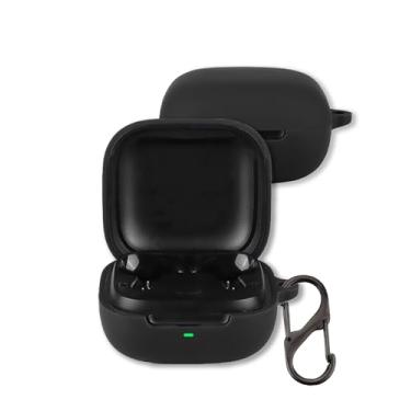 Imagem de Capa para fones de ouvido EarFun Air Pro 4i, capa protetora de silicone macio FJIASTB com mosquetão, à prova de choque (preto)