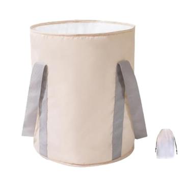 Imagem de oshhni Banheira dobrável para pés, balde para banho de pés para mulheres e homens, bacia resistente para pedicure e imersão de pés para uso doméstico, Bege, L
