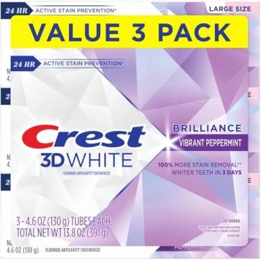 Imagem de Crest 3D White Brilliance Vibrant Peppermint Teeth Whitening Toothpaste, 4.1 Ounce (Pack of 3)(Packaging May Vary)