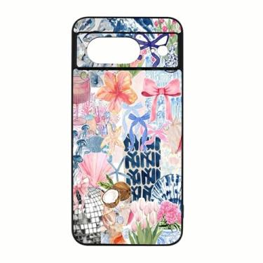 Imagem de qizjio Capa de telefone colagem estética à prova de choque arte protetora coquete verão capa de telefone para Google Pixel 8