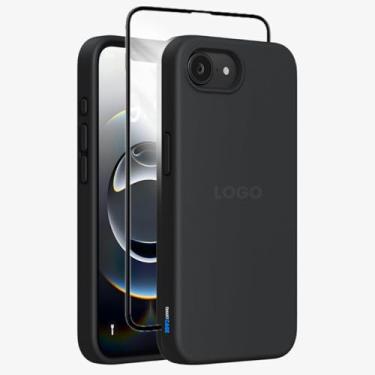 Imagem de Kit Capa Capinha Case Proteção Premium Preta Anti Impactos + Película de Vidro 3d (iPhone 16e)