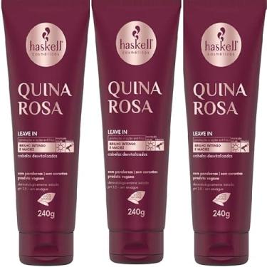 Imagem de Kit 3 Leave in Haskell Creme De Pentear Quina Rosa 240gr