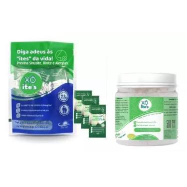 Imagem de Solução Salina Nasal Pote Com 500g Sachê Soro Para Limpeza Nasal Com 6