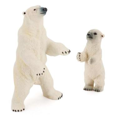 Imagem de Conjunto de bonecos realista de urso polar em pé, urso e filhote, 2 un