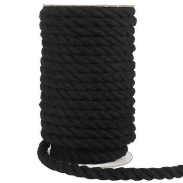 Imagem de Cordão de macramê Tenn Well Black, corda de algodão de 10 mm de espess