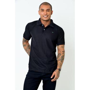 Imagem de Camisa Polo Piquet Lisa Masculina Camisaria Colombo, Preto, 1
