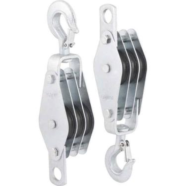 Imagem de Par Moitão Cadernal 60mm 3 Roldanas Vonder Elevação De Carga - 6145060