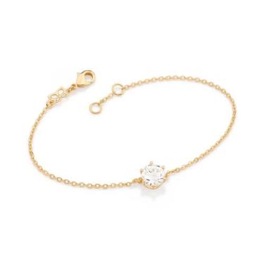 Imagem de Pulseira Rommanel Banhado Ouro 18k Solitário Zircônia Grande 552092