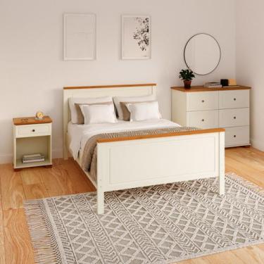 Imagem de Conjunto Dormitório 1 Cama Casal 1 Mesa de Cabeceira 1 Cômoda Ananda C