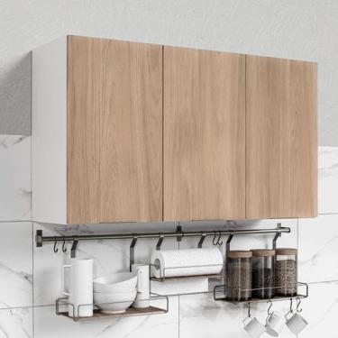 Imagem de Armário Aéreo 3 Portas 120cm Puxador 150mm Ipanema CabeCasa MadeiraOri