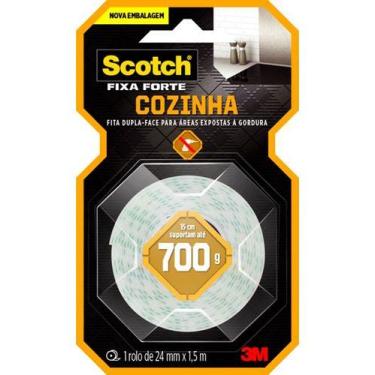 Imagem de Fita Dupla Face Fixa Forte Cozinha 24mm X 1,5m Scotch 3m