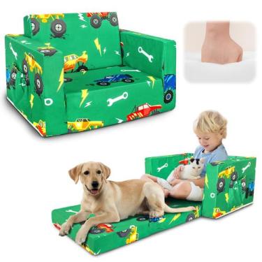 Imagem de Sofá infantil dobrável Beavtaens 2 em 1 verde