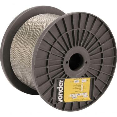 Imagem de Cabo De Aço Aai 3-16 Alma De Aço 6x7 Inox Com 100m Vonder