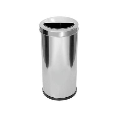 Imagem de Lixeira Inox 30 Litros Com Aro Meia Lua