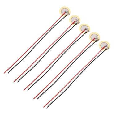 Imagem de uxcell 5 discos piezoelétricos 10 mm acústico captador transdutor microfones trigger buzzer bateria guitarra