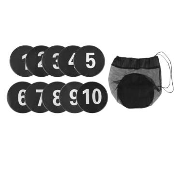 Imagem de Baoblaze 10 peças marcadores de piso numerados, tapetes de treinamento de habilidade, velocidade, agilidade, academia, prática de chão, marcadores de disco, Preto