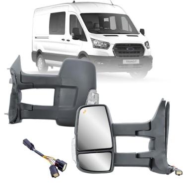 Imagem de Espelho retrovisor de porta do lado esquerdo do motorista, extensão longa, retrovisor elétrico e aquecido com BLIS (sensor de ponto cego) e luz de sinal para Ford Transit 150 250 350 de 2010 a 2024