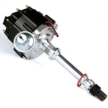 Imagem de MAS Distribuidor de ignição de desempenho com tampa e rotor compatível com Chevy/GM SBC 350 BBC 454 HEI 65k bobina 7500RPM DD-SBC-HEI-V8 850001R