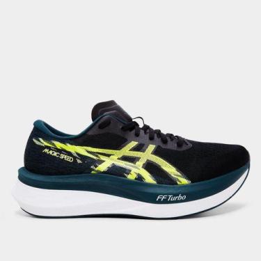 Imagem de Tênis Asics Magic Speed 4 Masculino, Preto, Verde, 41
