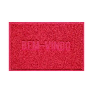 Imagem de Capacho De Porta Pvc Antiderrapante 60x40cm - BV Vermelho