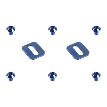 Imagem de Lljsszr 2x Vedações para Pedais de Bicicleta, Arruelas, Reparo de Substituição, Antiderrapante, com Parafusos, Presilha para Pedal de Bicicleta, Acessórios Pa, Azul