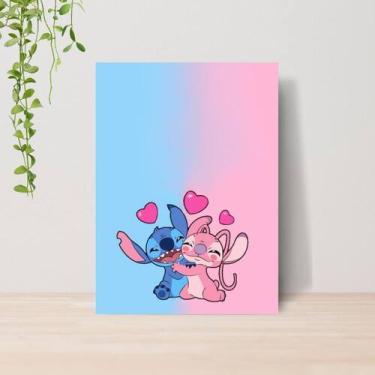 Imagem de Quadro Lilo e Stitch Infantil A4  Placa MDF 16 - Lomi Art