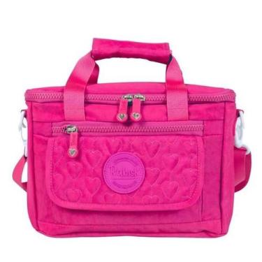 Imagem de Lancheira Térmica Juvenil Rabisk Colors RK4105 Impermeável Preta, Rosa