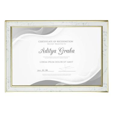 Imagem de Moldura Porta Diploma A4 Detalhe Marmorizado Metálico 5454