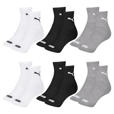 Imagem de Kit 6 Pares de Meias Puma Cano Médio Esportiva Masculino