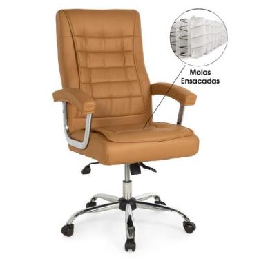 Imagem de Cadeira de Escritório Giratória Presidente Premium com Molas Ensacadas
