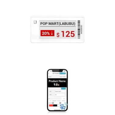 Imagem de Etiqueta de prateleira eletrônica de 5,3 cm, suportes de etiquetas digitais, etiquetas em branco, placas comerciais com aplicativo Android e iOS, sistema de solução One Stop para varejo, armazenamento