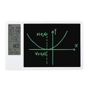 Imagem de Acouto Calendário Eletrônico de Desktop LCD Com a Placa de Escrita - Relógio Digital Portátil Com Exibição de Temperatura e Umidade para (Branco)
